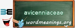 WordMeaning blackboard for avicenniaceae